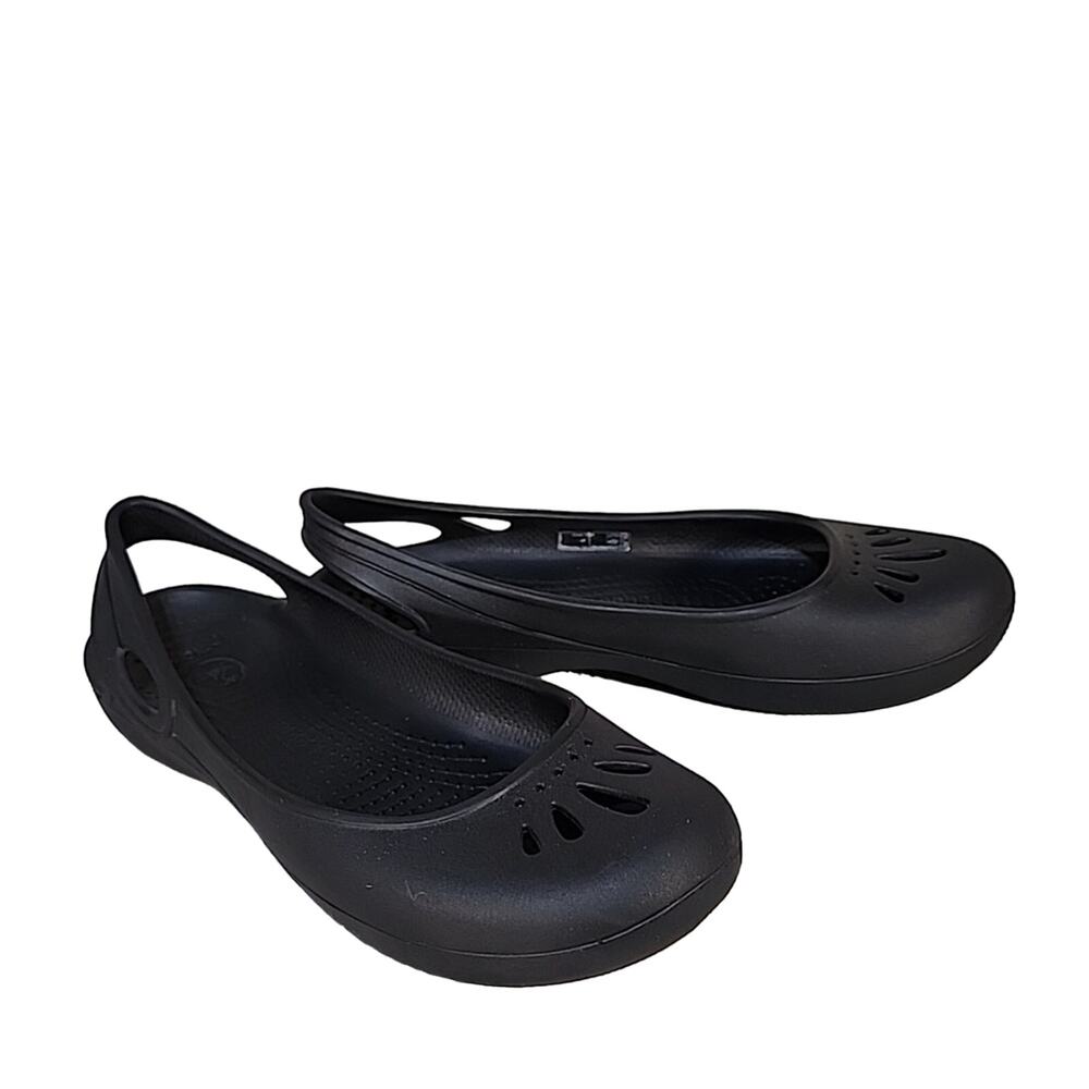 CROCS Kadee Black Slingback Flats, Women's Size 6